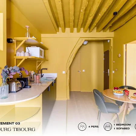 Beauquartier - Marais, Bourg Tibourg Apartament Paryż
