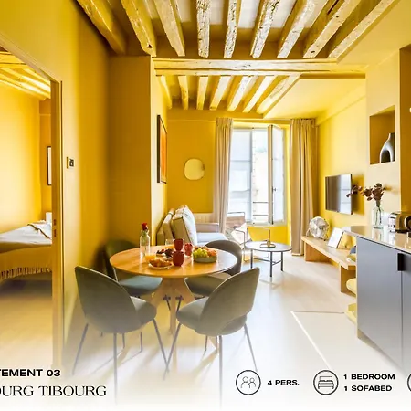 Beauquartier - Marais, Bourg Tibourg Apartament Paryż