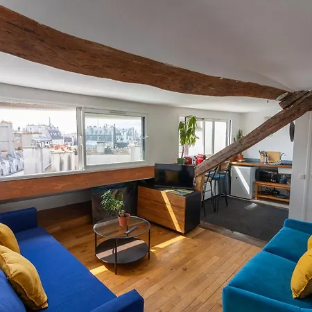 Moderne Artistique Sur Les Toits De Vue Sur Notre-dame Et La Seine Appartamento