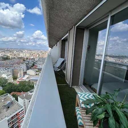 Above Eiffel Tower View Balcony Parijs