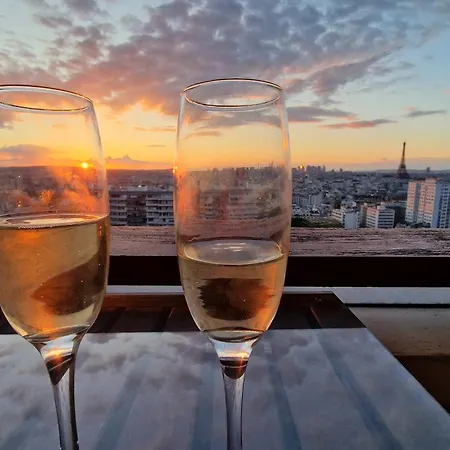 Vue Tour Eiffel - Piscine Privee Rooftop Appartamento Parigi
