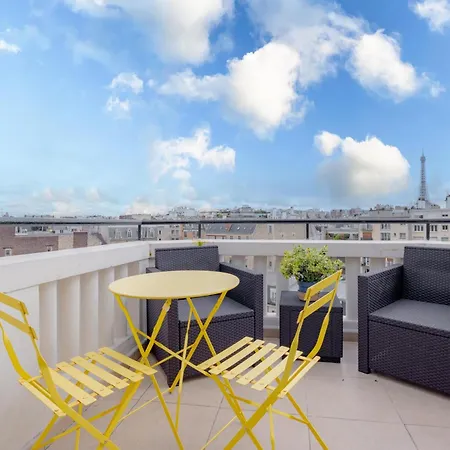 Apartment 1-bedroom Gem Eiffel Tower View, Terrace, And Ac